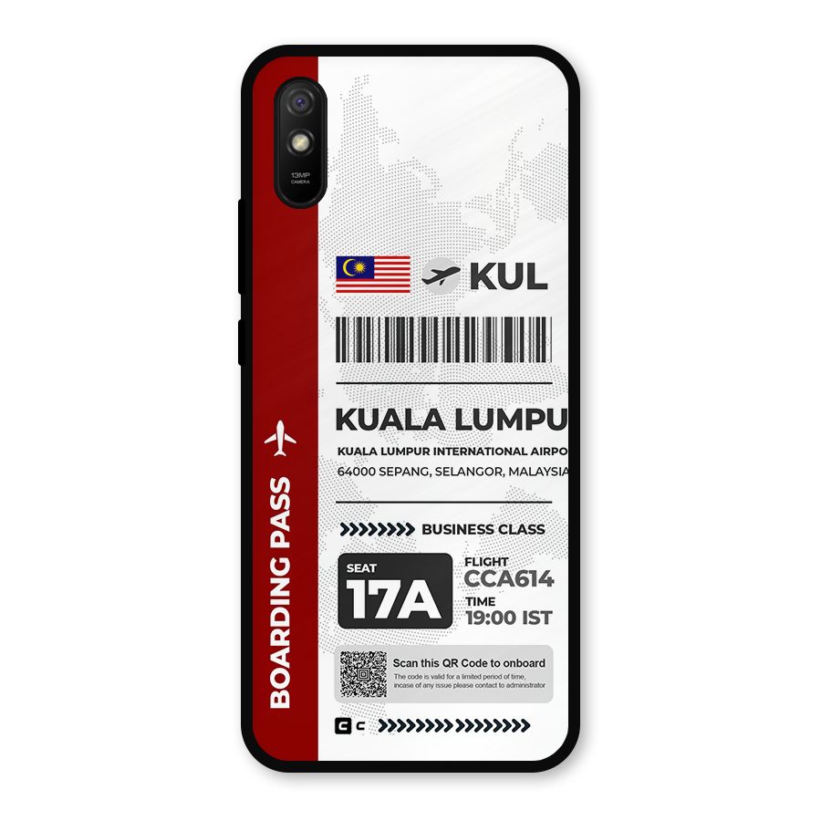 International Boarding Pass Kuala Lumpur Metal Back Case for Redmi 9a