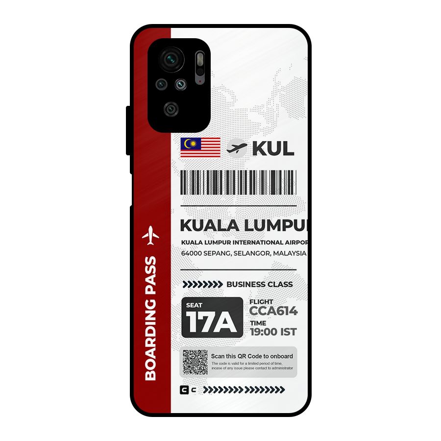 International Boarding Pass Kuala Lumpur Metal Back Case for Redmi Note 10S
