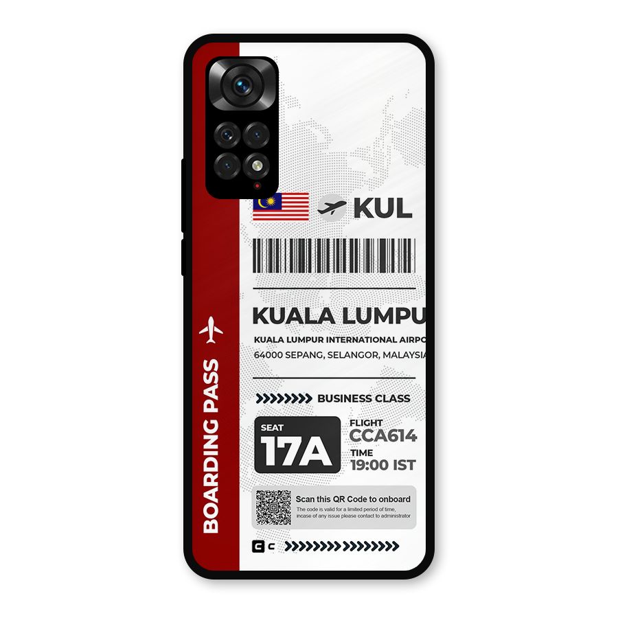International Boarding Pass Kuala Lumpur Metal Back Case for Redmi Note 11s