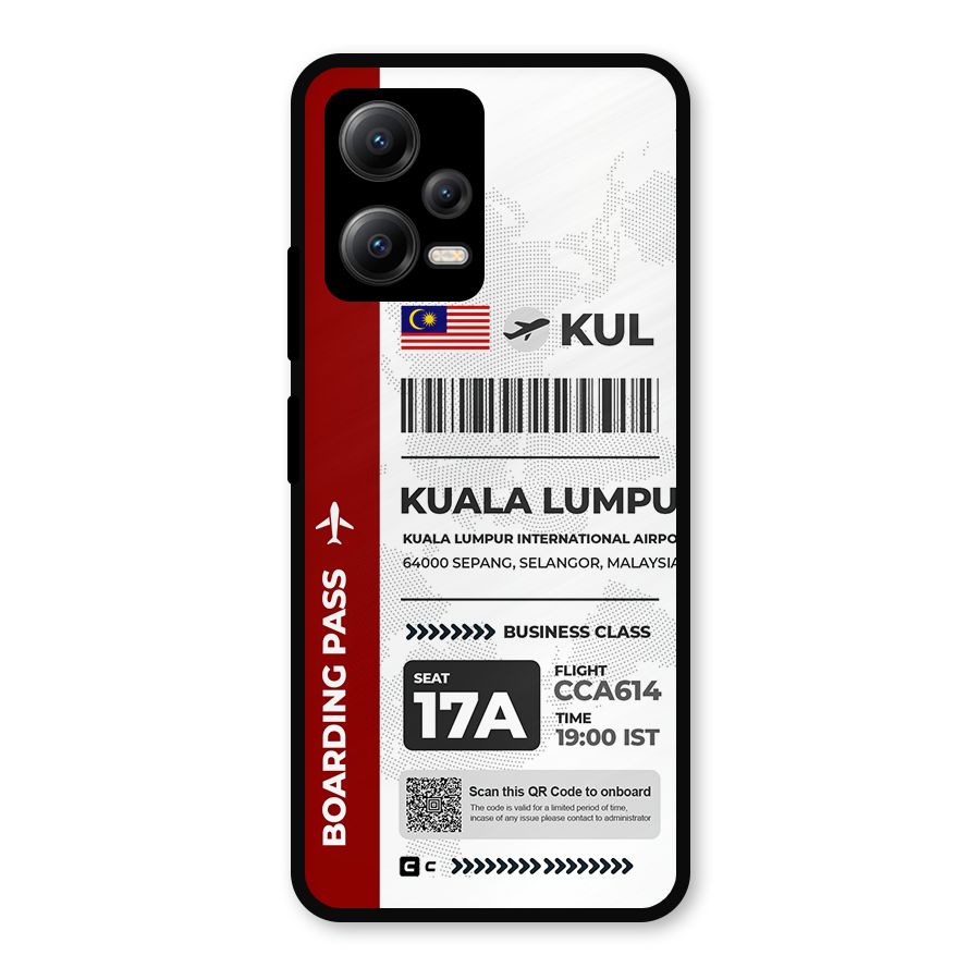 International Boarding Pass Kuala Lumpur Metal Back Case for Redmi Note 12 5G
