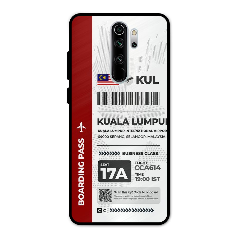 International Boarding Pass Kuala Lumpur Metal Back Case for Redmi Note 8 Pro
