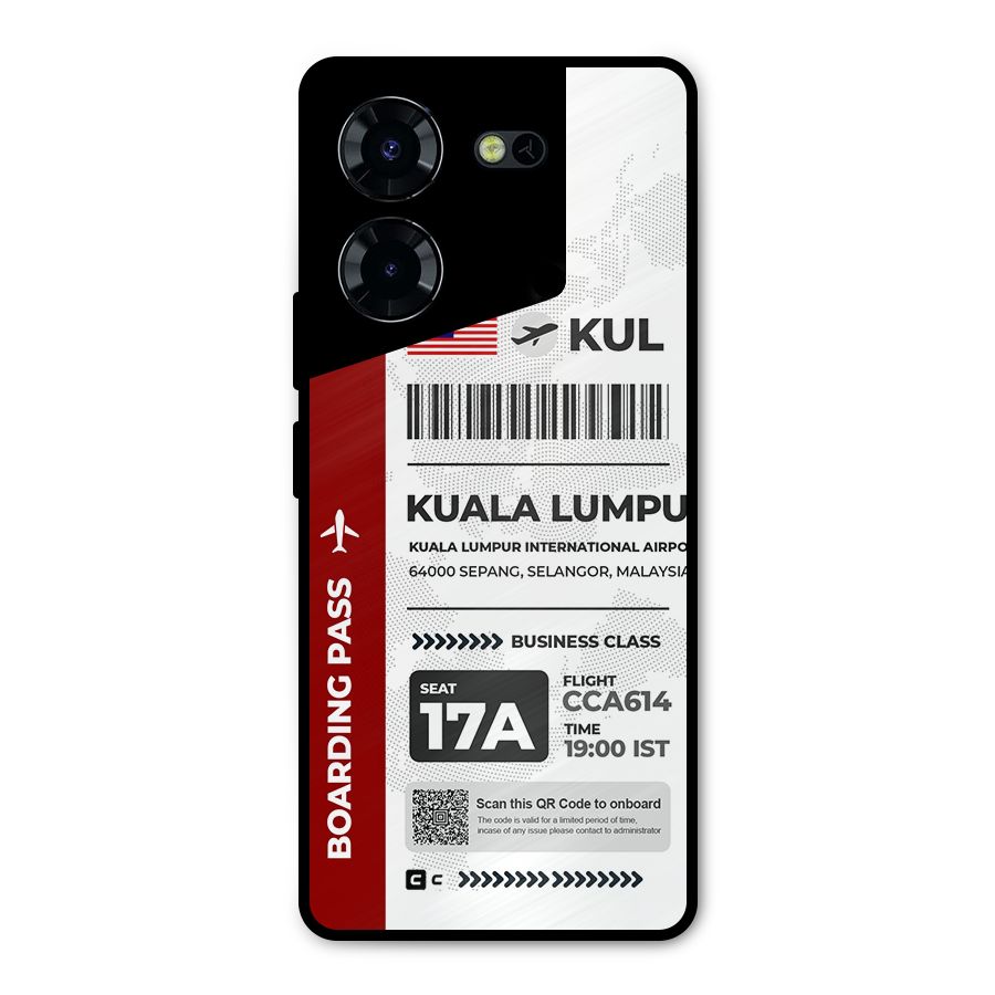 International Boarding Pass Kuala Lumpur Metal Back Case for Tecno Pova 5 Pro 5G