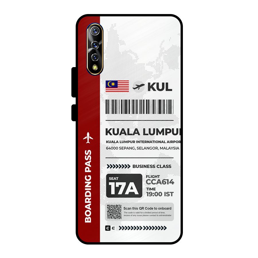 International Boarding Pass Kuala Lumpur Metal Back Case for Vivo S1