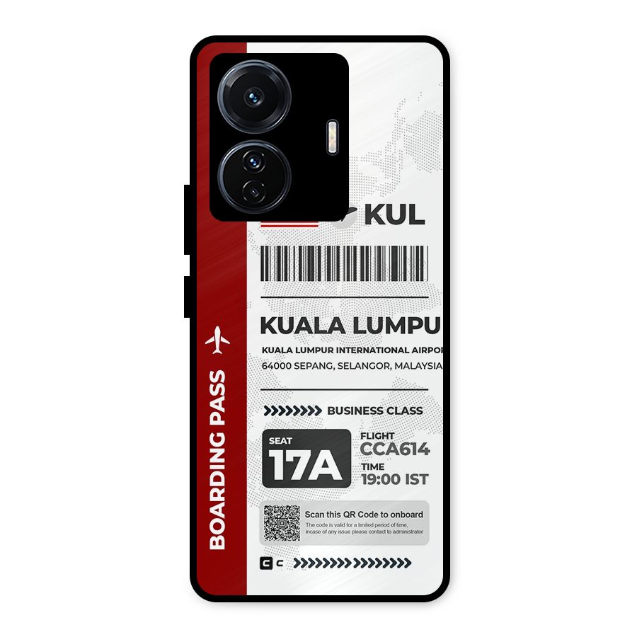 International Boarding Pass Kuala Lumpur Metal Back Case for Vivo T1 Pro