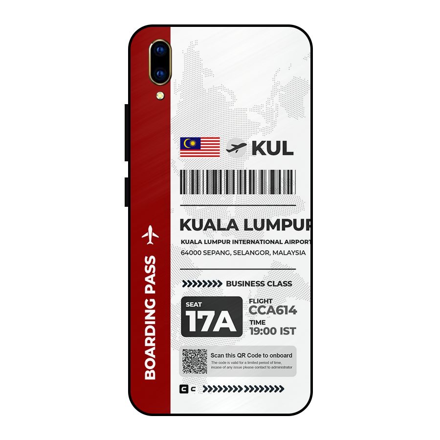 International Boarding Pass Kuala Lumpur Metal Back Case for Vivo V11 Pro