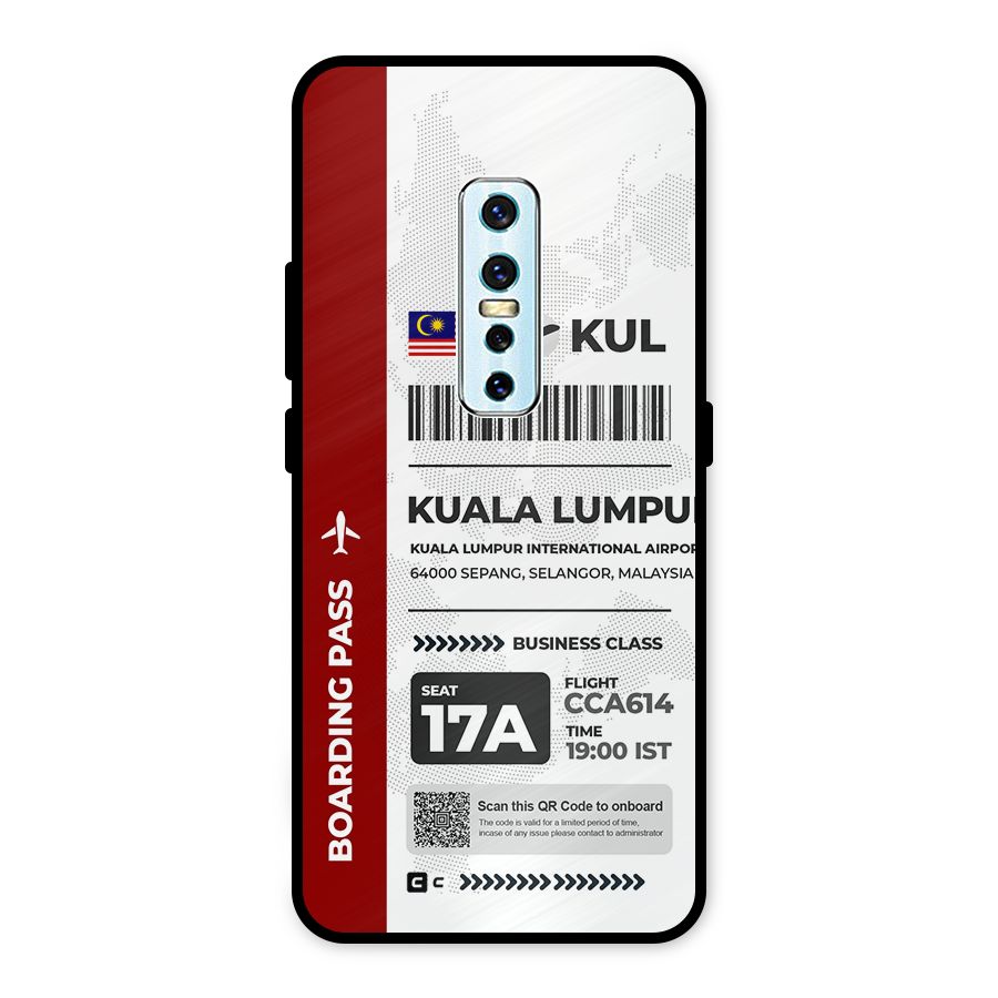 International Boarding Pass Kuala Lumpur Metal Back Case for Vivo V17 Pro