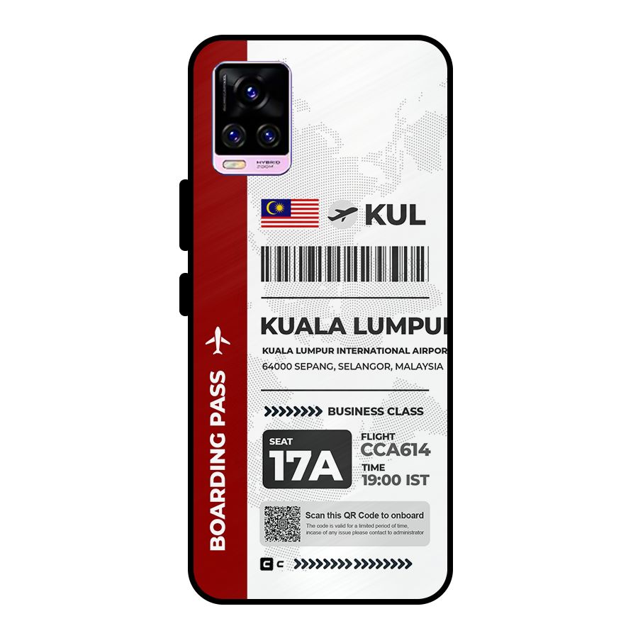 International Boarding Pass Kuala Lumpur Metal Back Case for Vivo V20 Pro