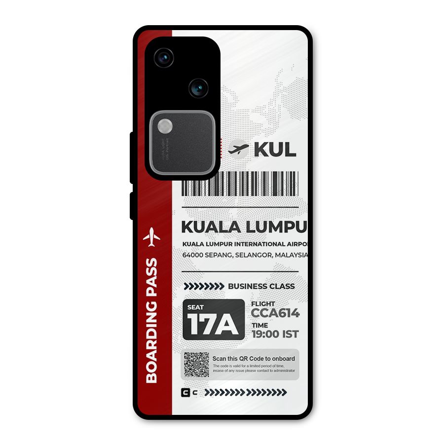 International Boarding Pass Kuala Lumpur Metal Back Case for Vivo V30 Pro