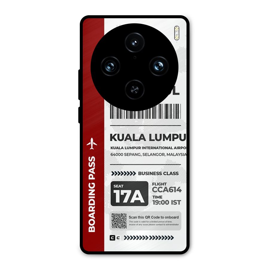 International Boarding Pass Kuala Lumpur Metal Back Case for Vivo X100 Pro