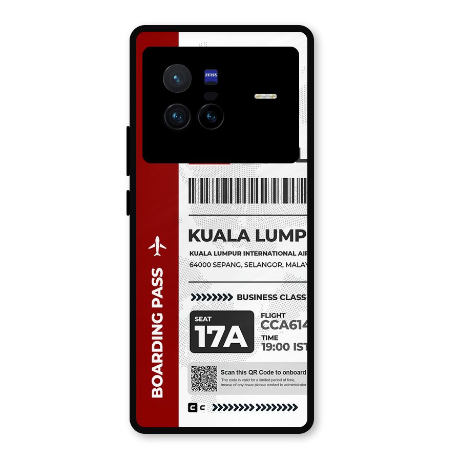 International Boarding Pass Kuala Lumpur Metal Back Case for Vivo X80