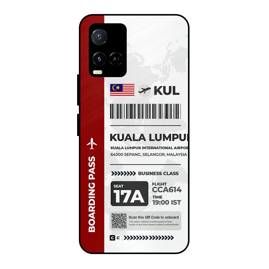 International Boarding Pass Kuala Lumpur Metal Back Case for Vivo Y21A