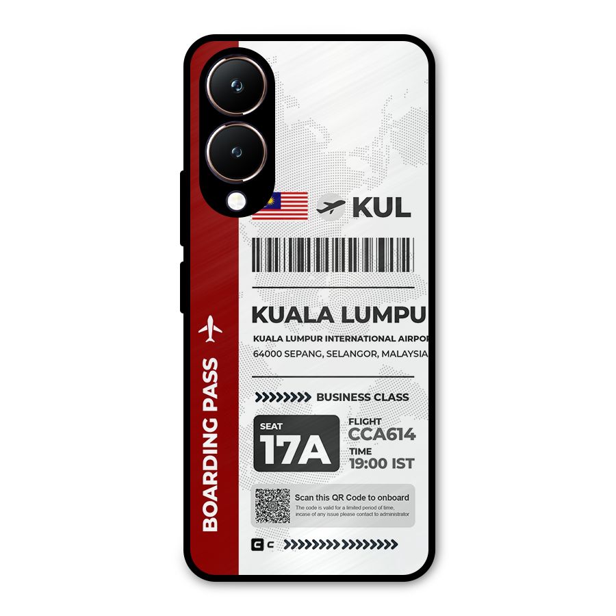 International Boarding Pass Kuala Lumpur Metal Back Case for Vivo Y28