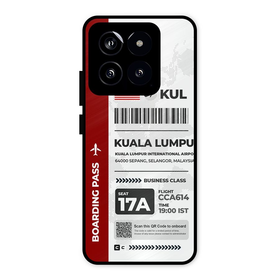 International Boarding Pass Kuala Lumpur Metal Back Case for Xiaomi 14
