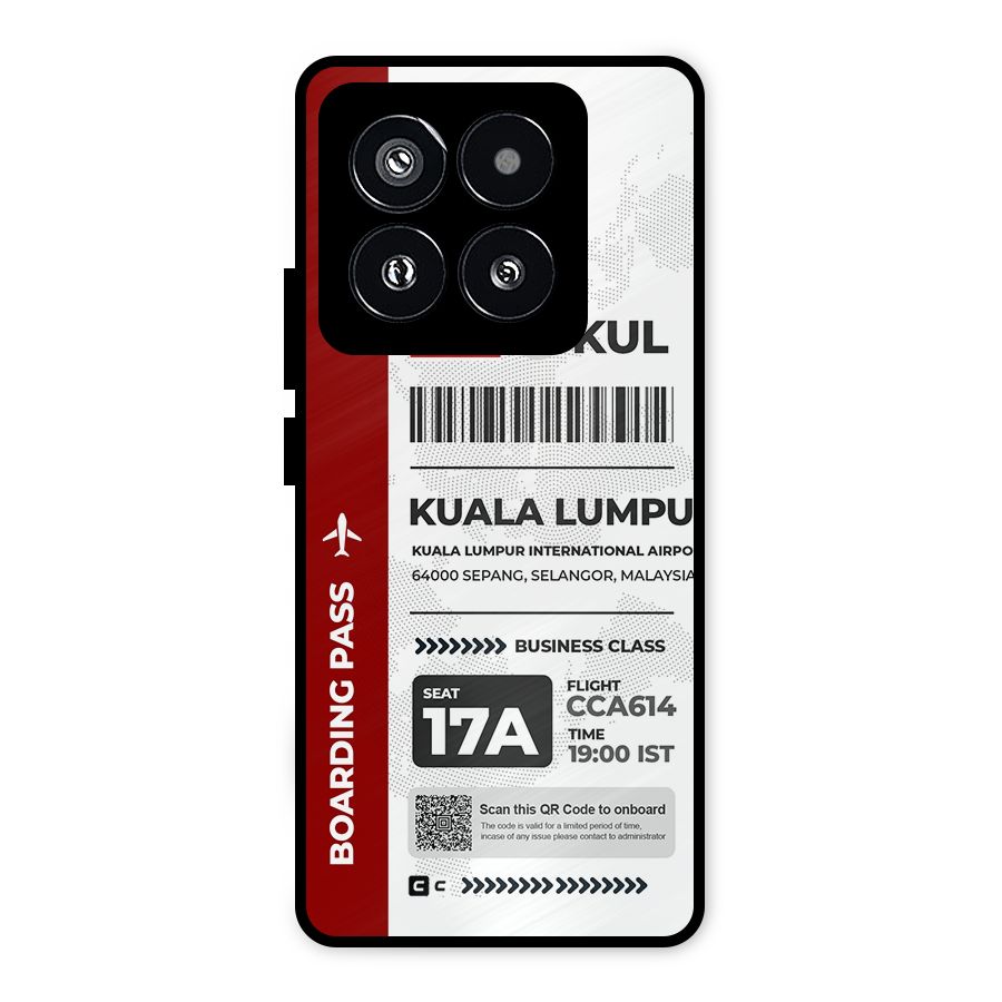 International Boarding Pass Kuala Lumpur Metal Back Case for Xiaomi 14 Pro