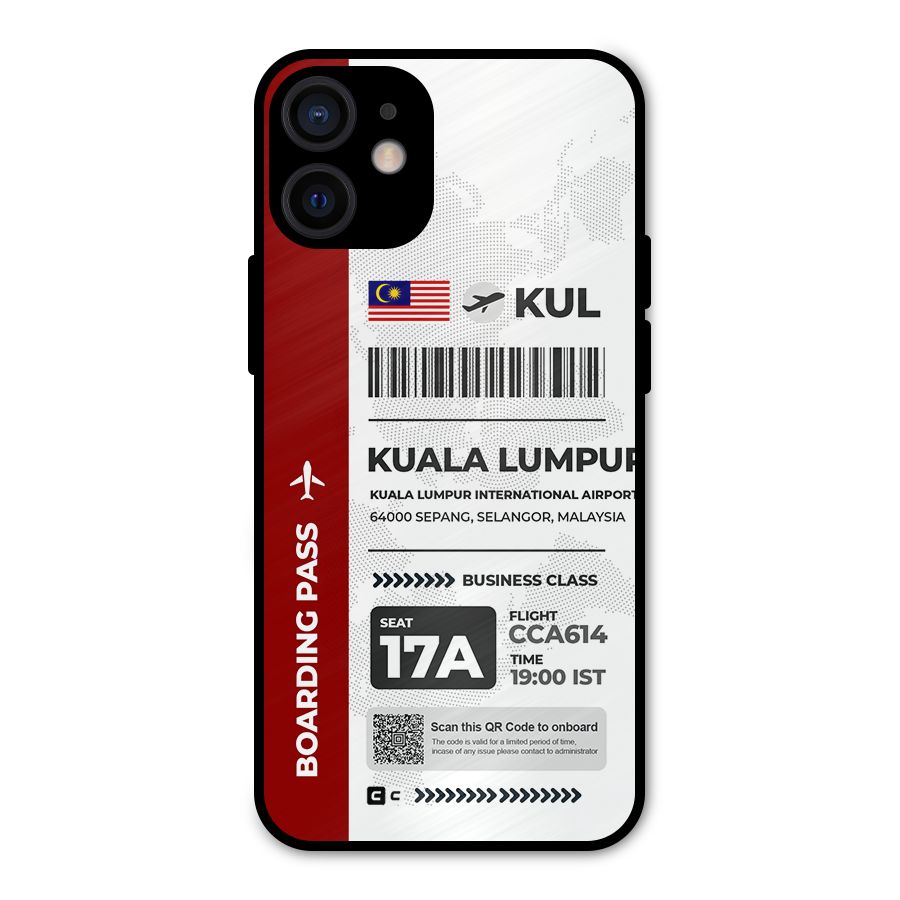 International Boarding Pass Kuala Lumpur Metal Back Case for iPhone 12 Mini