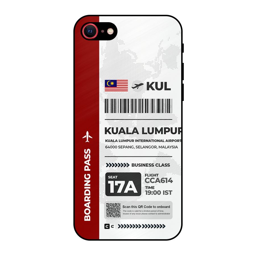 International Boarding Pass Kuala Lumpur Metal Back Case for iPhone SE 2022