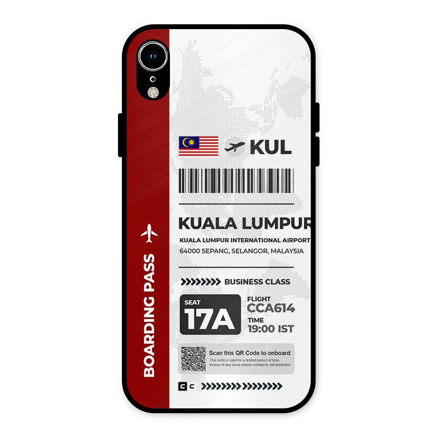 International Boarding Pass Kuala Lumpur Metal Back Case for iPhone XR