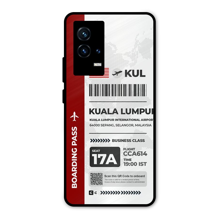 International Boarding Pass Kuala Lumpur Metal Back Case for iQOO 9 5G