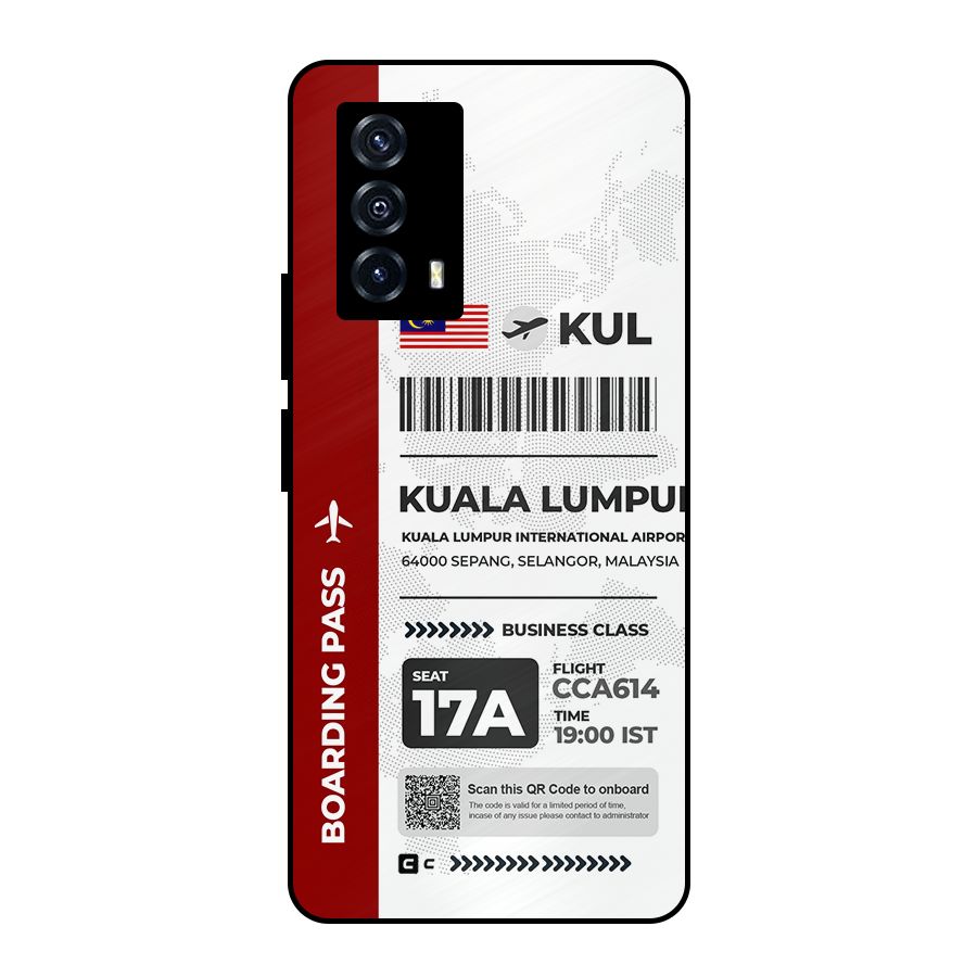 International Boarding Pass Kuala Lumpur Metal Back Case for iQOO Z5