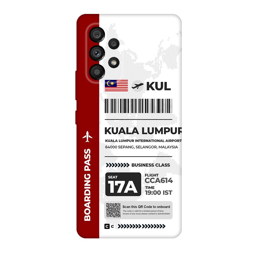 International Boarding Pass Kuala Lumpur Original Polycarbonate Back Case for Galaxy A53 5G