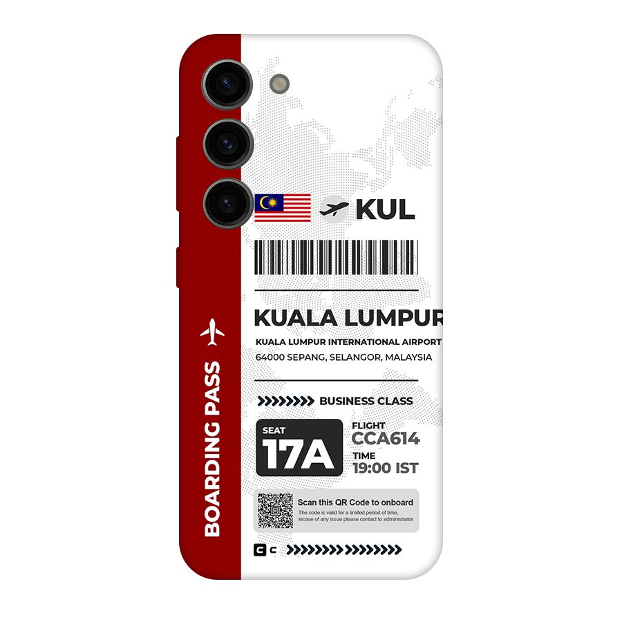 International Boarding Pass Kuala Lumpur Original Polycarbonate Back Case for Galaxy S23