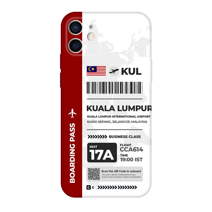 International Boarding Pass Kuala Lumpur Original Polycarbonate Back Case for iPhone 12