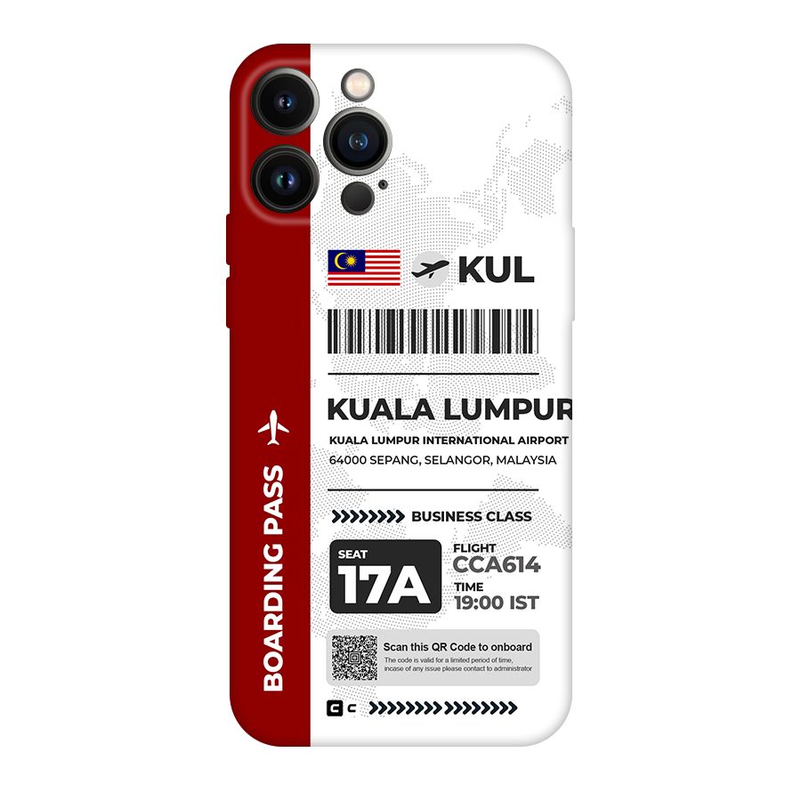 International Boarding Pass Kuala Lumpur Original Polycarbonate Back Case for iPhone 13 Pro Max