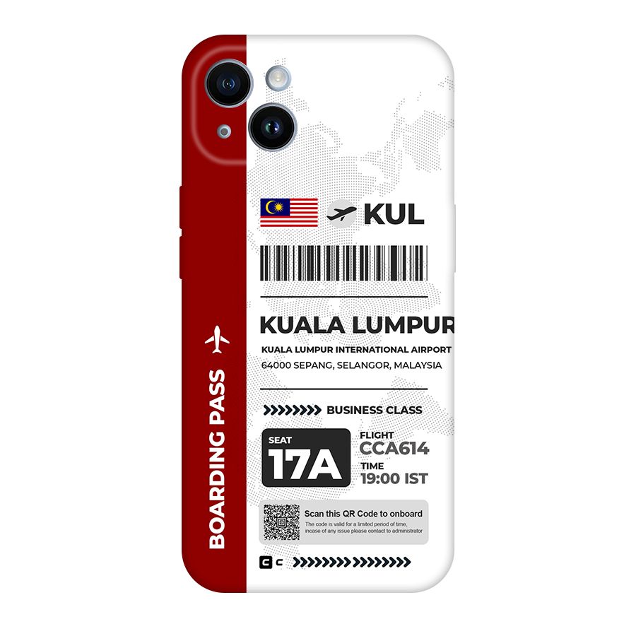 International Boarding Pass Kuala Lumpur Original Polycarbonate Back Case for iPhone 14