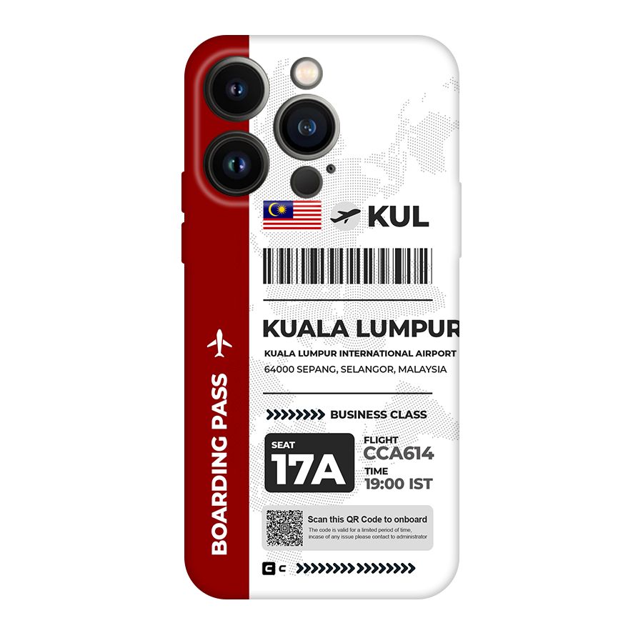 International Boarding Pass Kuala Lumpur Original Polycarbonate Back Case for iPhone 14 Pro