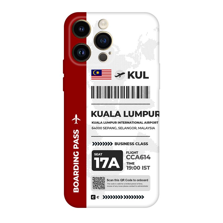 International Boarding Pass Kuala Lumpur Original Polycarbonate Back Case for iPhone 14 Pro Max