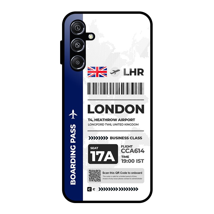 International Boarding Pass London Glass Back Case for Galaxy M34 5G
