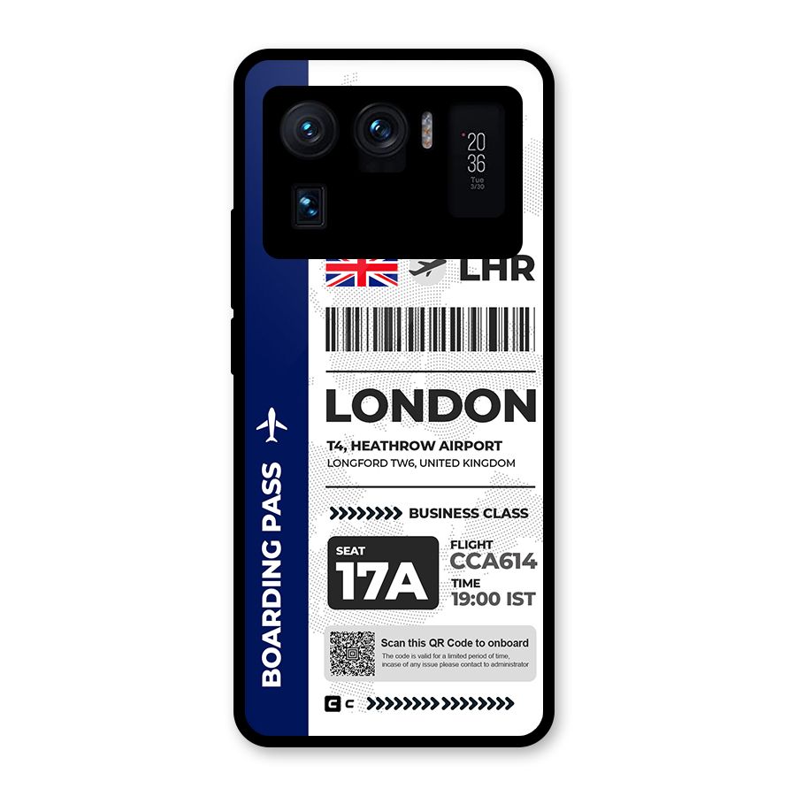 International Boarding Pass London Glass Back Case for Mi 11 Ultra