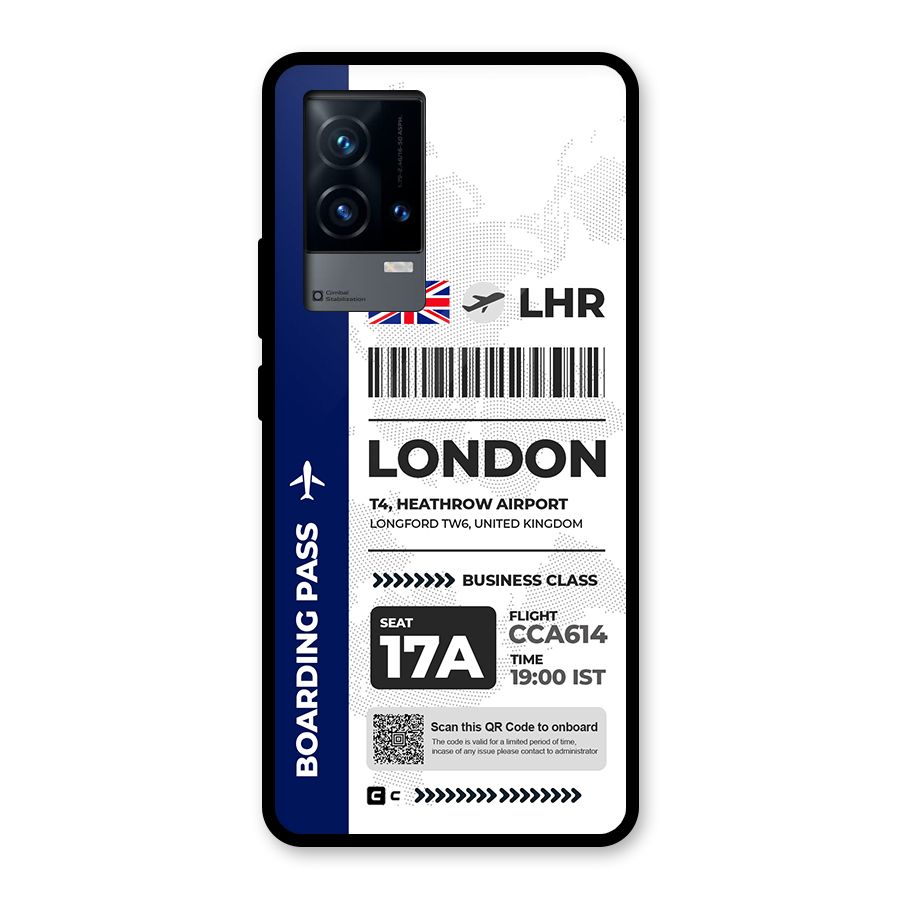 International Boarding Pass London Glass Back Case for iQOO 9 5G
