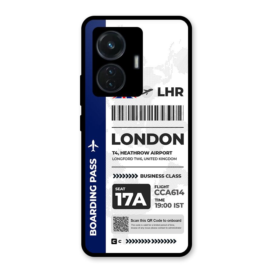 International Boarding Pass London Glass Back Case for iQOO Z6 44W