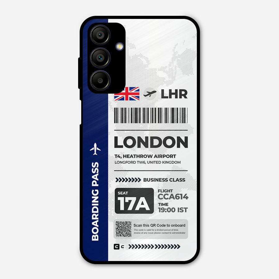 International Boarding Pass London Metal Back Case for Galaxy A15 5G