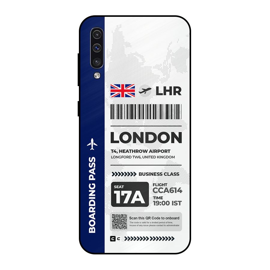 International Boarding Pass London Metal Back Case for Galaxy A30s
