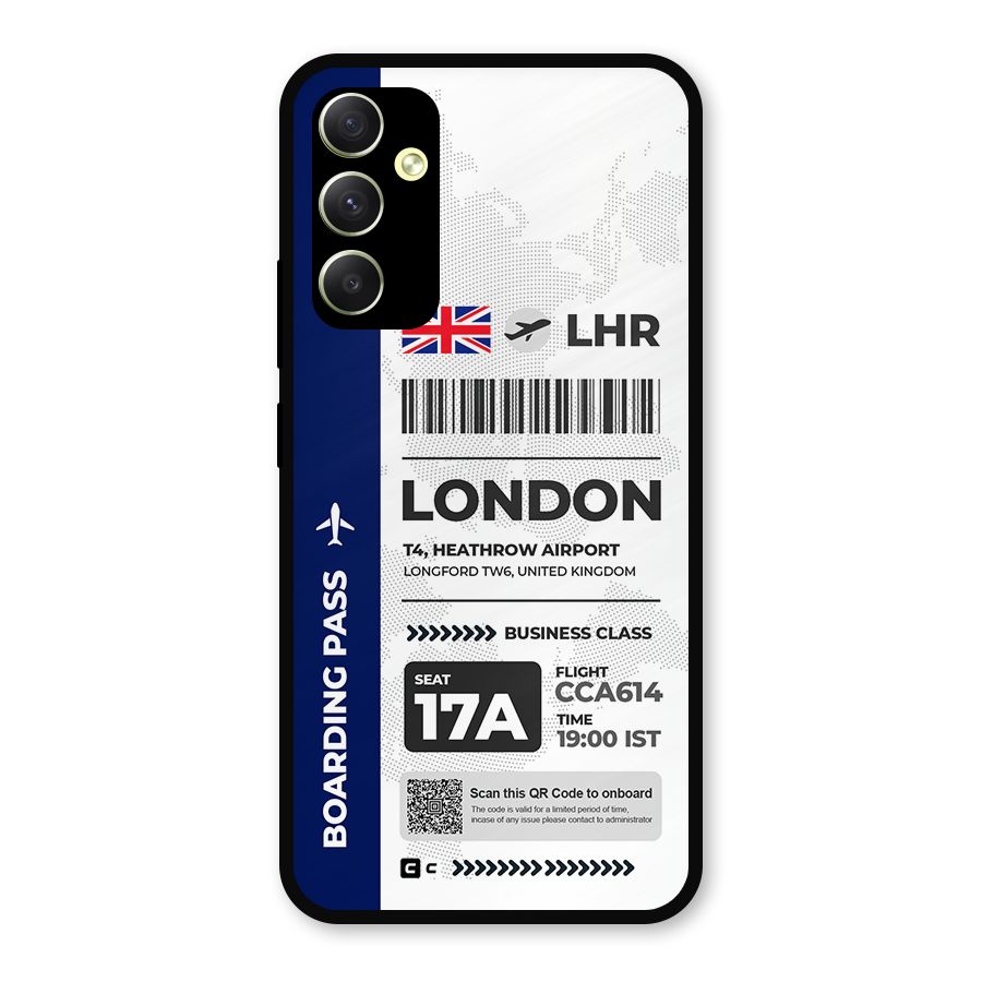 International Boarding Pass London Metal Back Case for Galaxy A34