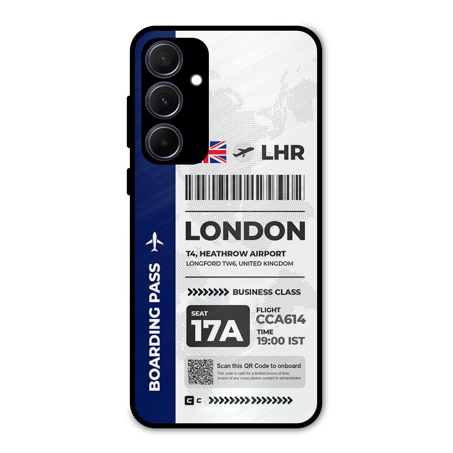 International Boarding Pass London Metal Back Case for Galaxy A35