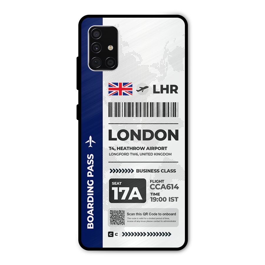 International Boarding Pass London Metal Back Case for Galaxy A51