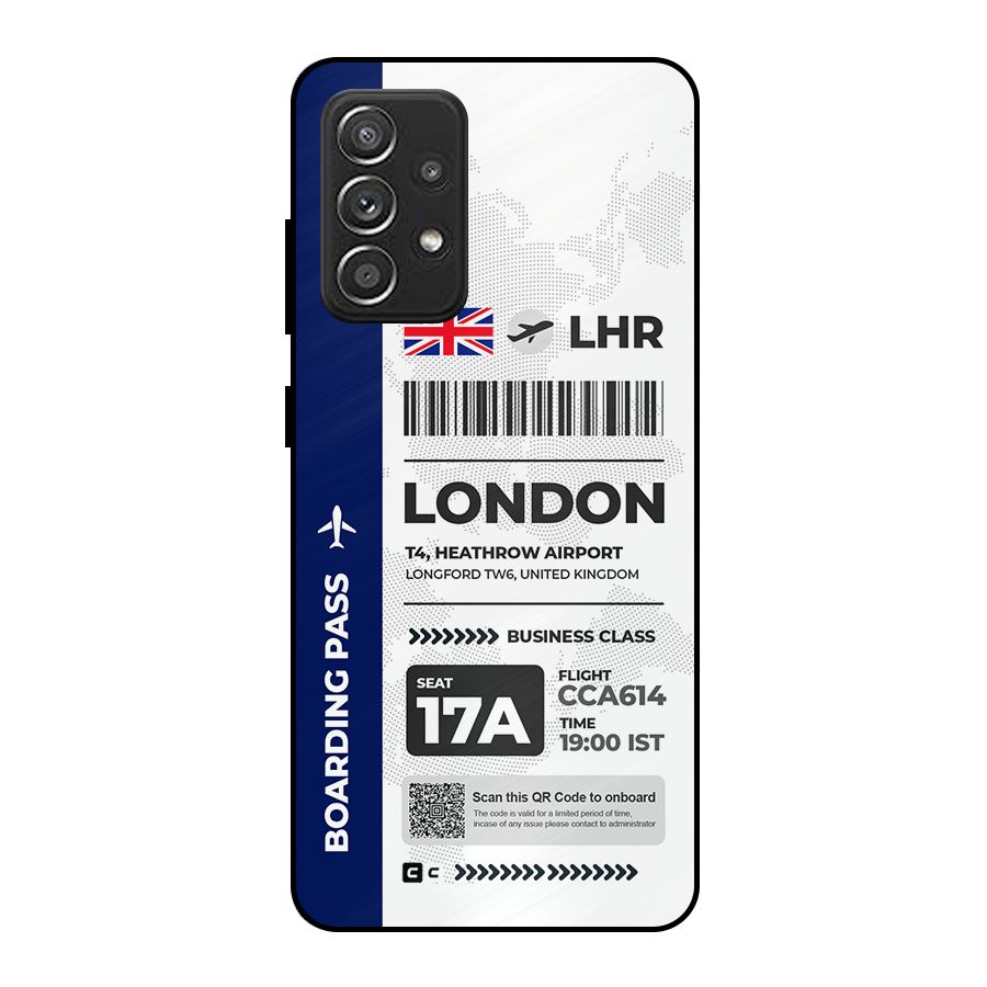 International Boarding Pass London Metal Back Case for Galaxy A52s 5G
