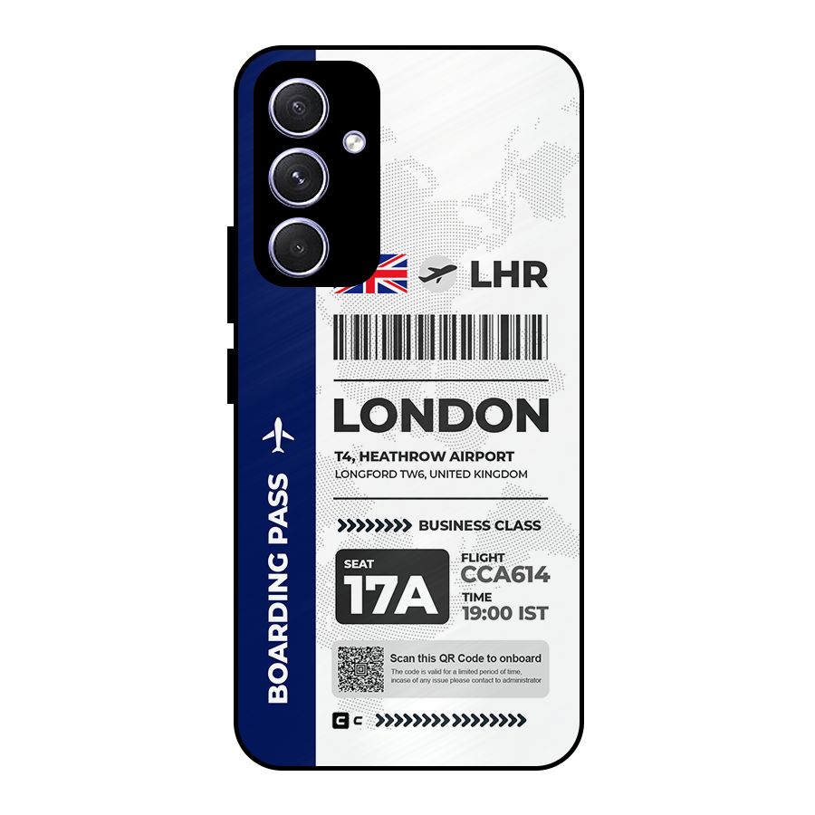 International Boarding Pass London Metal Back Case for Galaxy A54