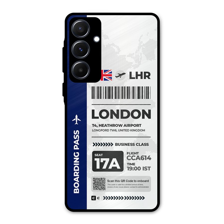 International Boarding Pass London Metal Back Case for Galaxy A55