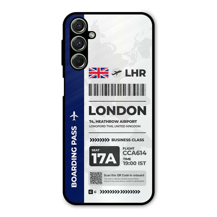 International Boarding Pass London Metal Back Case for Galaxy F34