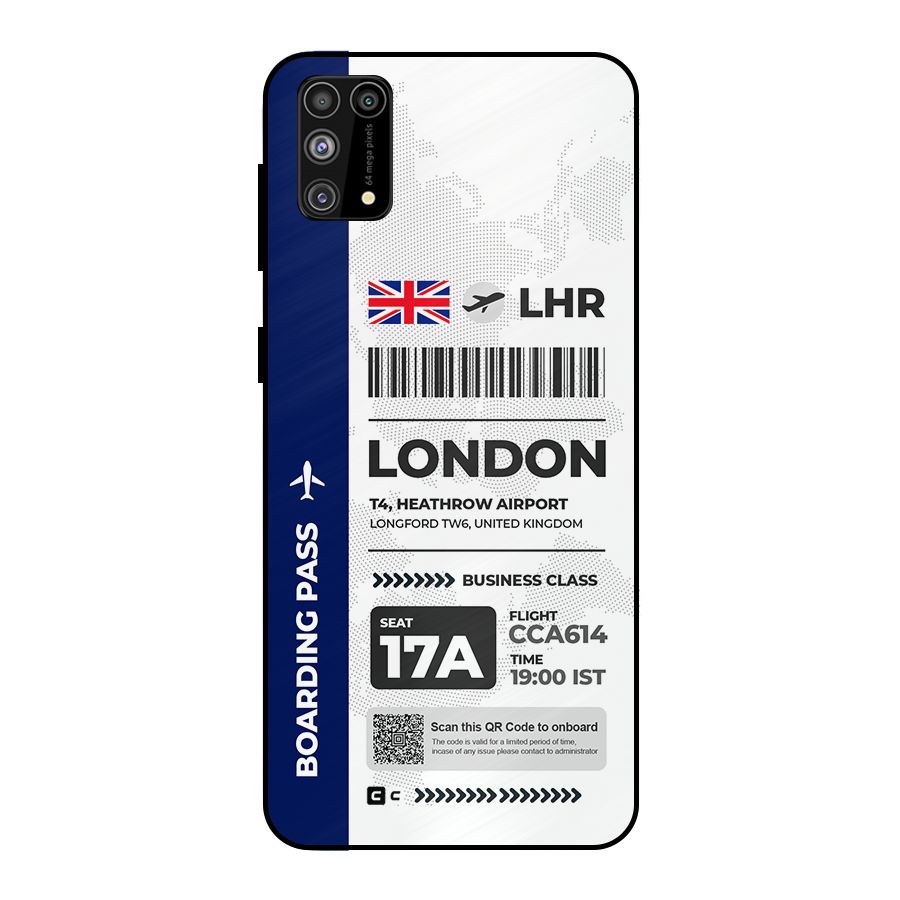 International Boarding Pass London Metal Back Case for Galaxy F41