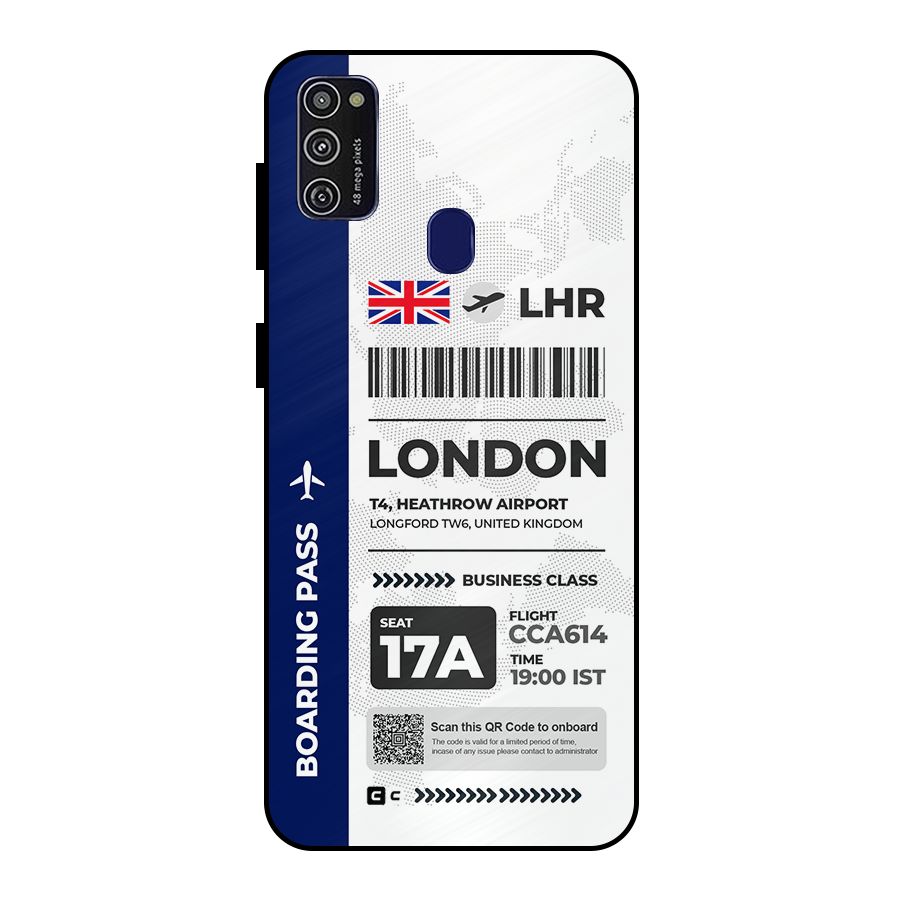 International Boarding Pass London Metal Back Case for Galaxy M21