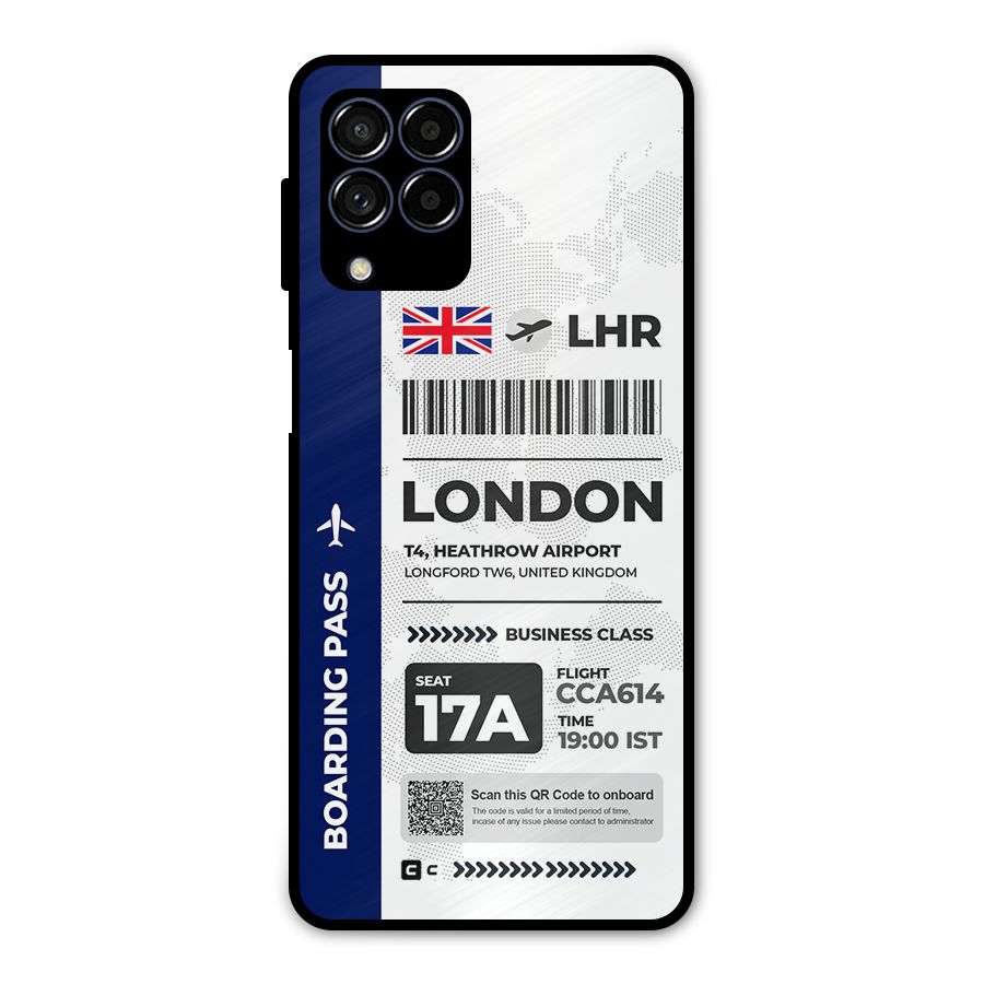 International Boarding Pass London Metal Back Case for Galaxy M53 5G
