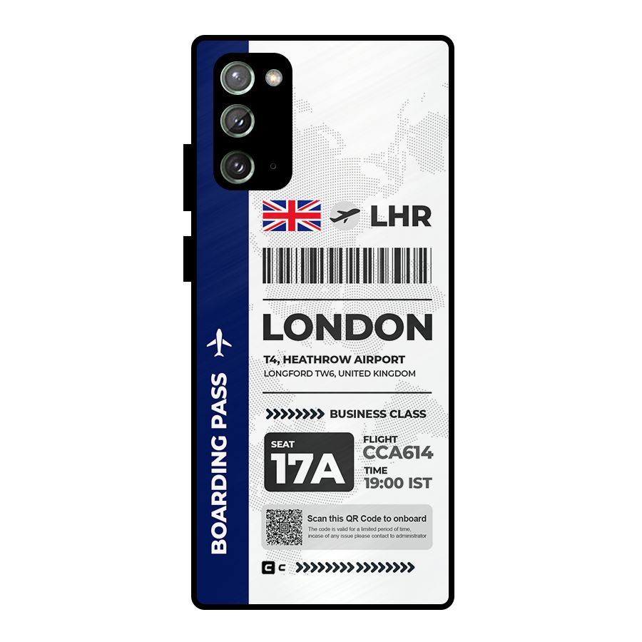 International Boarding Pass London Metal Back Case for Galaxy Note 20