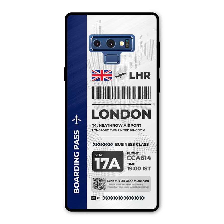International Boarding Pass London Metal Back Case for Galaxy Note 9