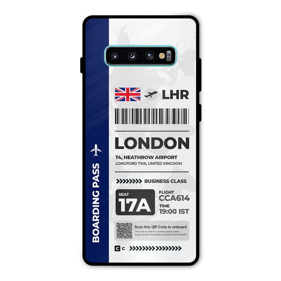 International Boarding Pass London Metal Back Case for Galaxy S10 Plus