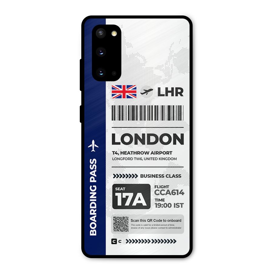 International Boarding Pass London Metal Back Case for Galaxy S20